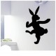 Dansend konijn krijtbord sticker grappig