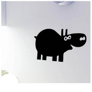 Nijlpaard krijtbord sticker grappig - 1