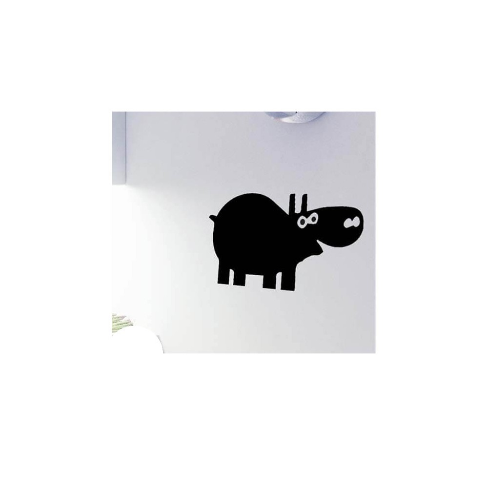 Nijlpaard krijtbord sticker grappig - 1