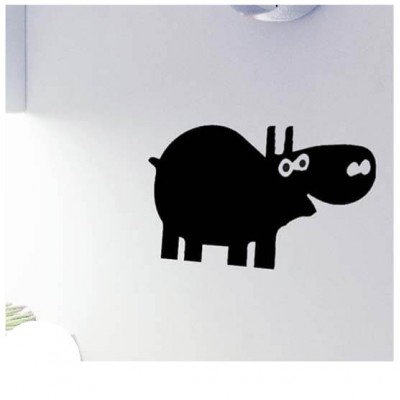 Nijlpaard krijtbord sticker grappig - 1