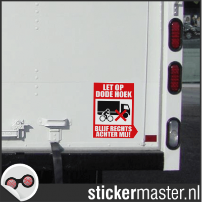 Gebodspictogram Let Op! Dode Hoek Sticker - 2