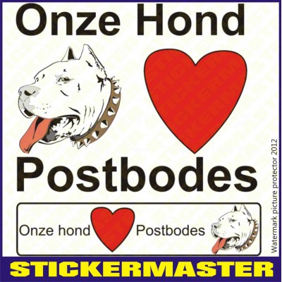 Sticker brievenbus funny pitbull - 2