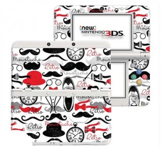 Retro Moustache New Nintendo 3DS Skin - 1