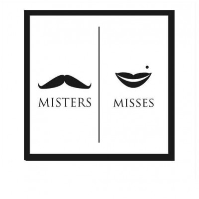 Toilet sticker misters & misses restroom - 1