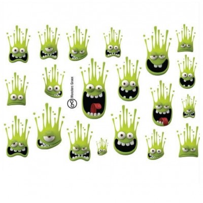 Fietssticker set Monsters Groen - 1