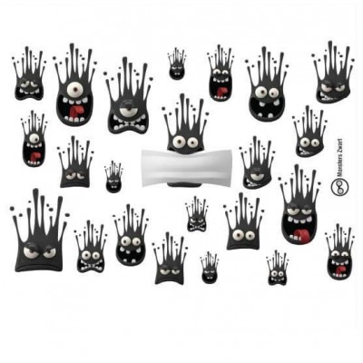 Fietssticker set Monsters Zwart - 1