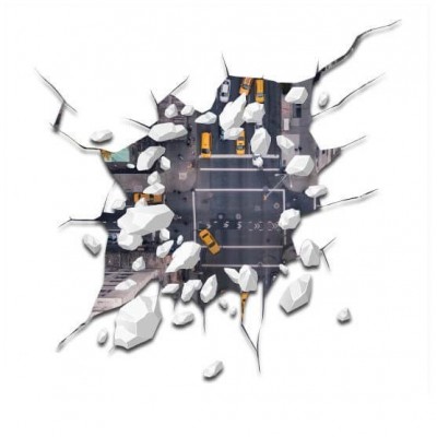 Vloersticker gat straat - 1 Vloersticker gat straat - 1