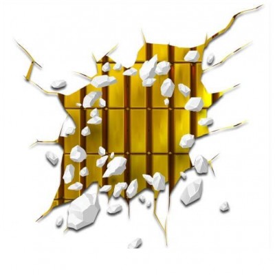 Vloersticker gat goud - 1