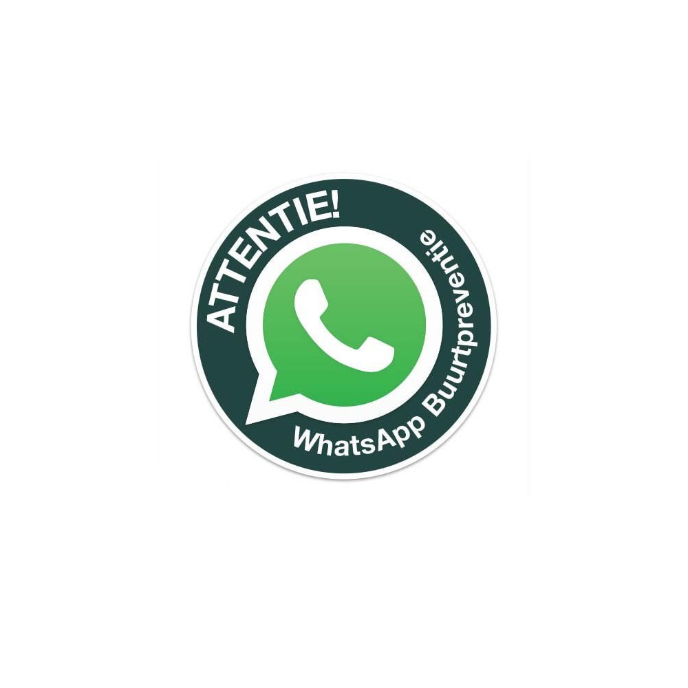 WhatsApp Buurtpreventie bord rond Sticker - 1
