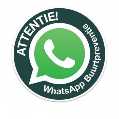 WhatsApp Buurtpreventie bord rond Sticker - 1