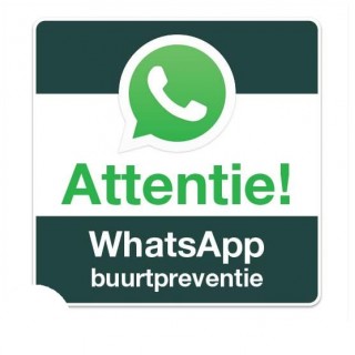 WhatsApp Buurtpreventie bord vierkant Sticker - 1