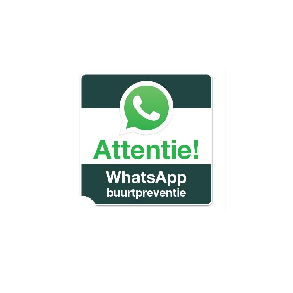 WhatsApp Buurtpreventie bord vierkant Sticker - 1