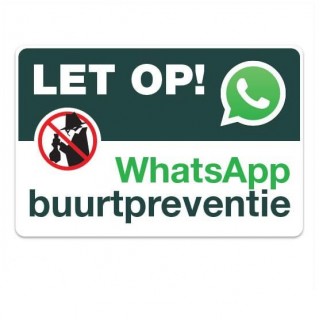 WhatsApp Buurtpreventie bord rechthoek Sticker - 1