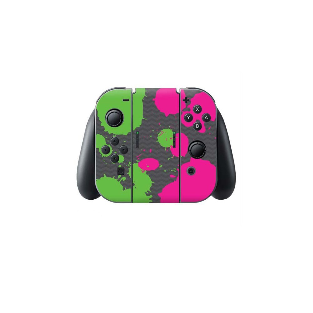 Splat Green Pink Switch Joy-Con + Grip Skin - 1
