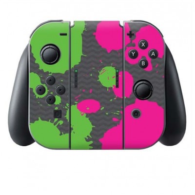 Splat Green Pink Switch Joy-Con + Grip Skin - 1 Splat Green Pink Switch Joy-Con + Grip Skin - 1