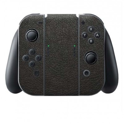 Zwart Leer Switch Joy-Con + Grip Skin - 1