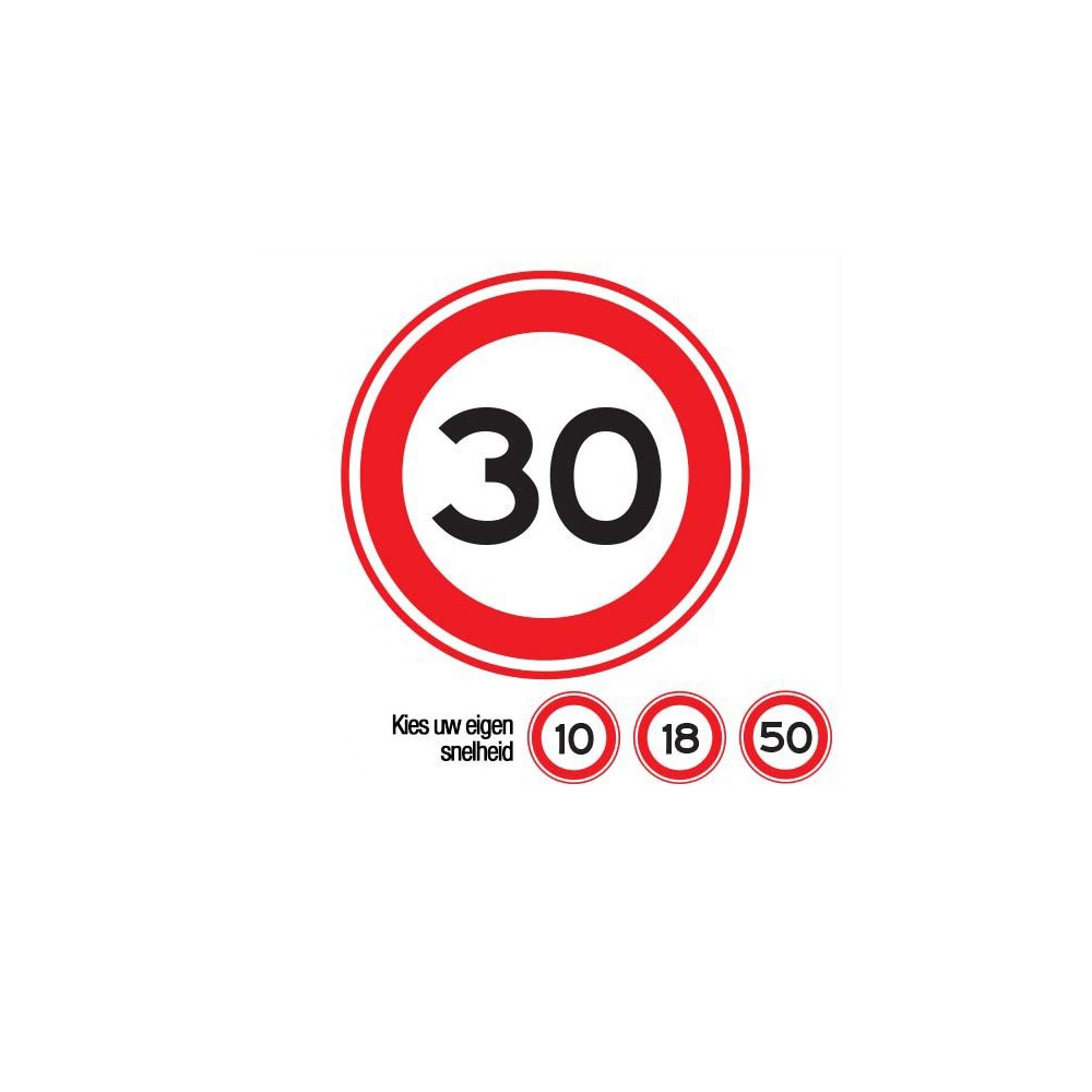 A01 maximumsnelheid verkeersbord sticker - 1