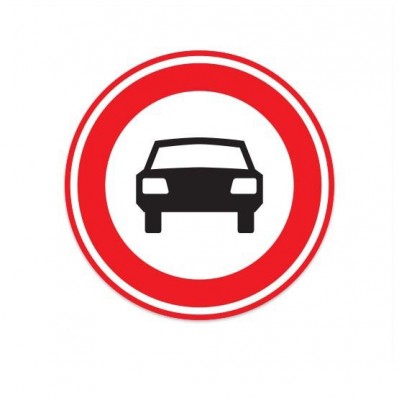 C06 Gesloten voor motorvoertuigen op meer dan twee wielen verkeersbord sticker - 1