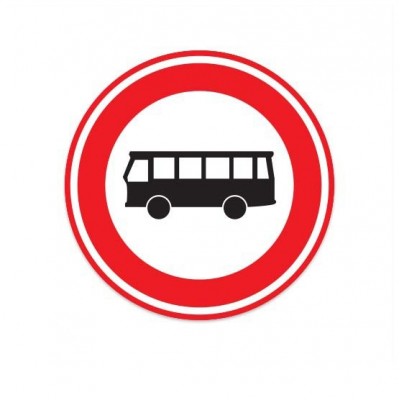 C07A Gesloten voor autobussen verkeersbord sticker - 1