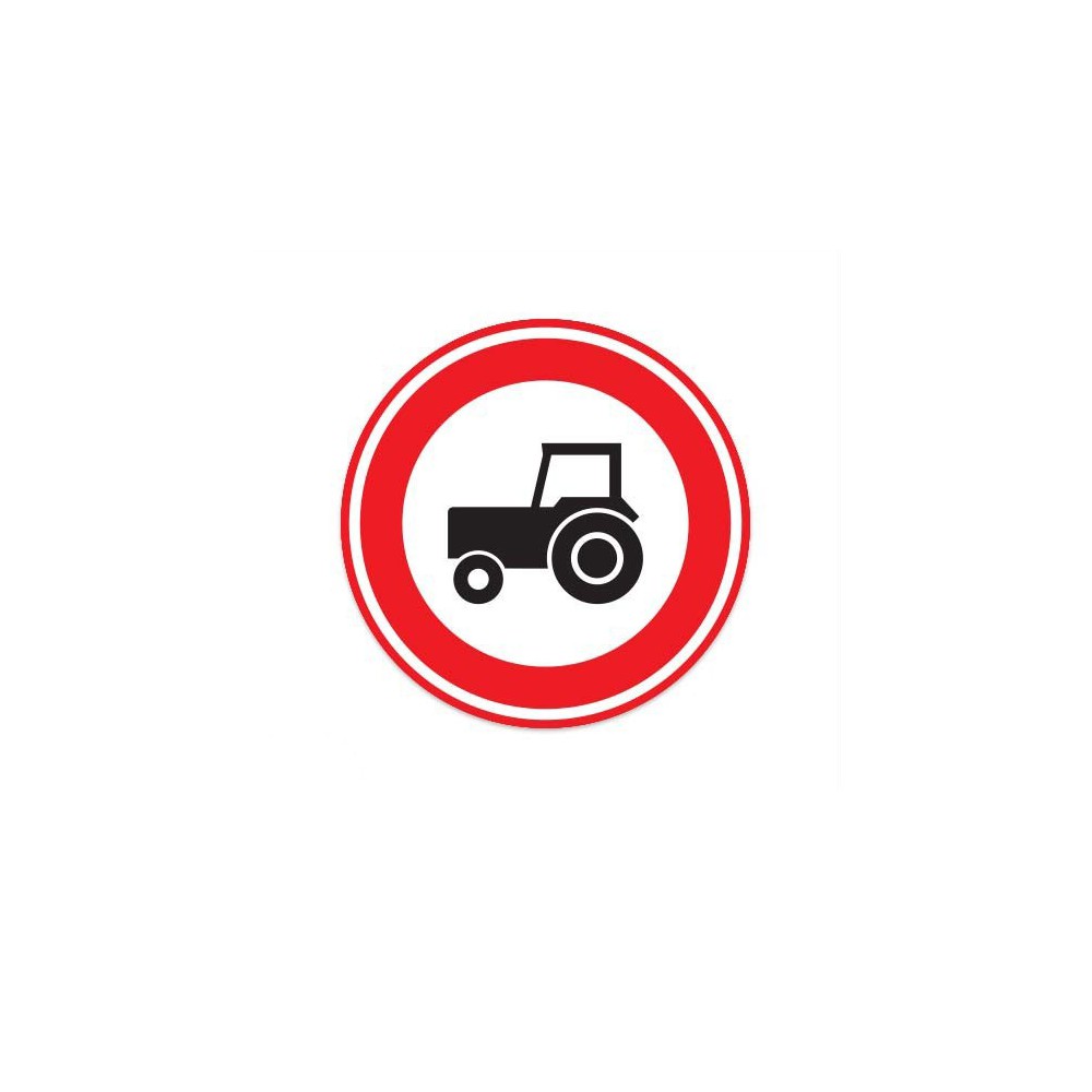C08 Gesloten tractors voor verkeersbord sticker - 1