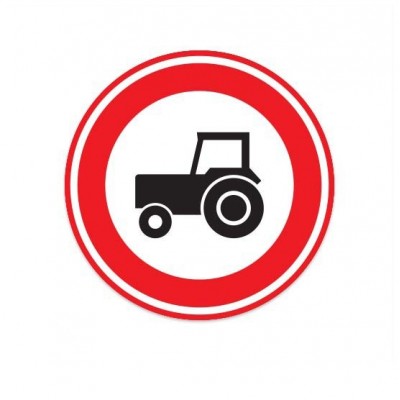C08 Gesloten tractors voor verkeersbord sticker - 1