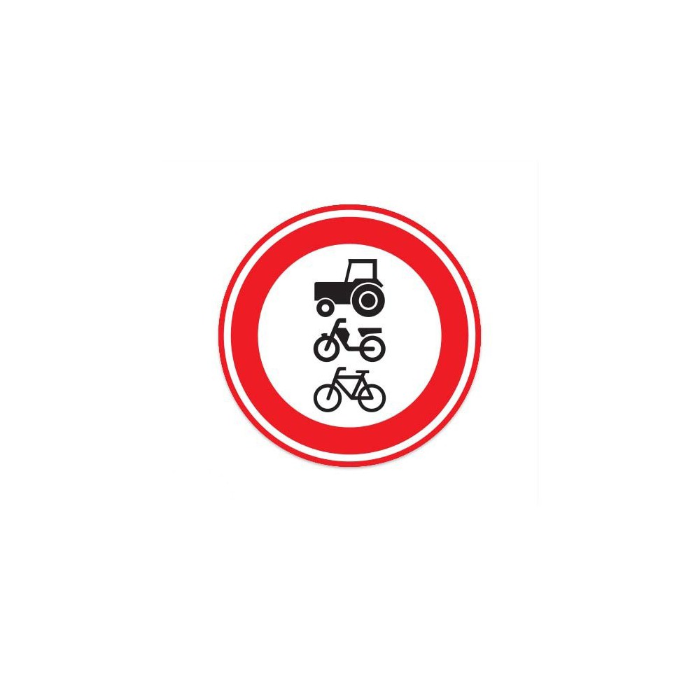 C09 Verkehrszeichenaufkleber „Für Traktoren, Mopeds und Fahrräder gesperrt“ – 1