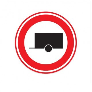 C10 Verkehrszeichenaufkleber „Gesperrt für Kraftfahrzeuge mit Anhänger“ – 1