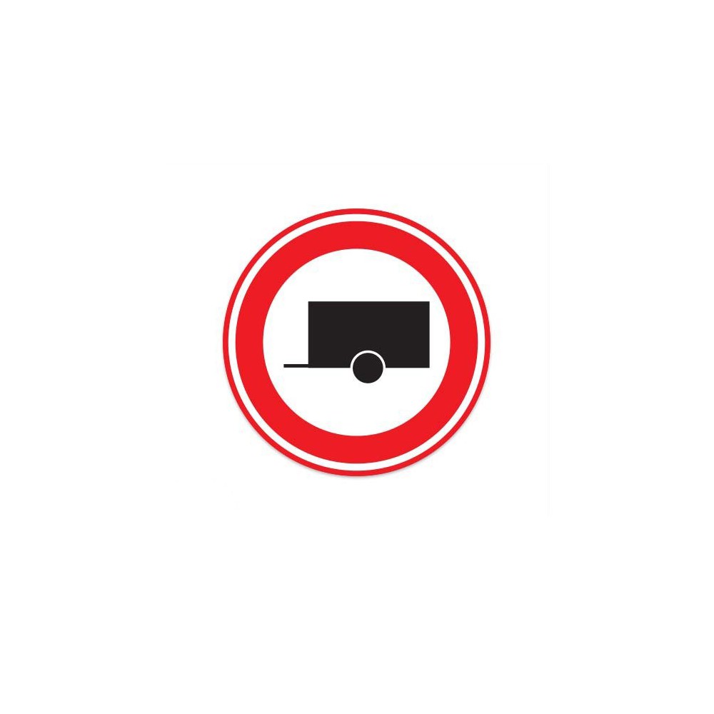 C10 Gesloten voor motorvoertuigen met aanhangwagen verkeersbord sticker - 1