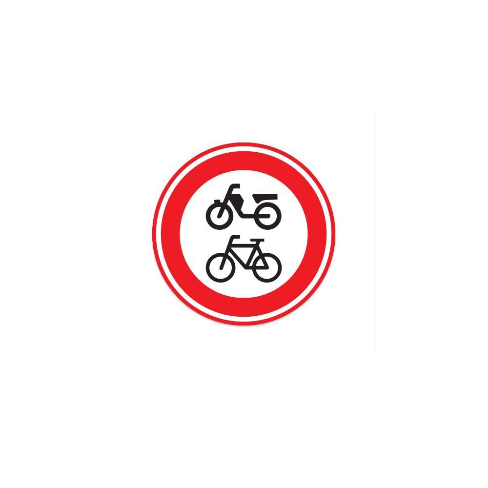 C15 Gesloten voor fietsen en bromfietsen verkeersbord sticker - 1