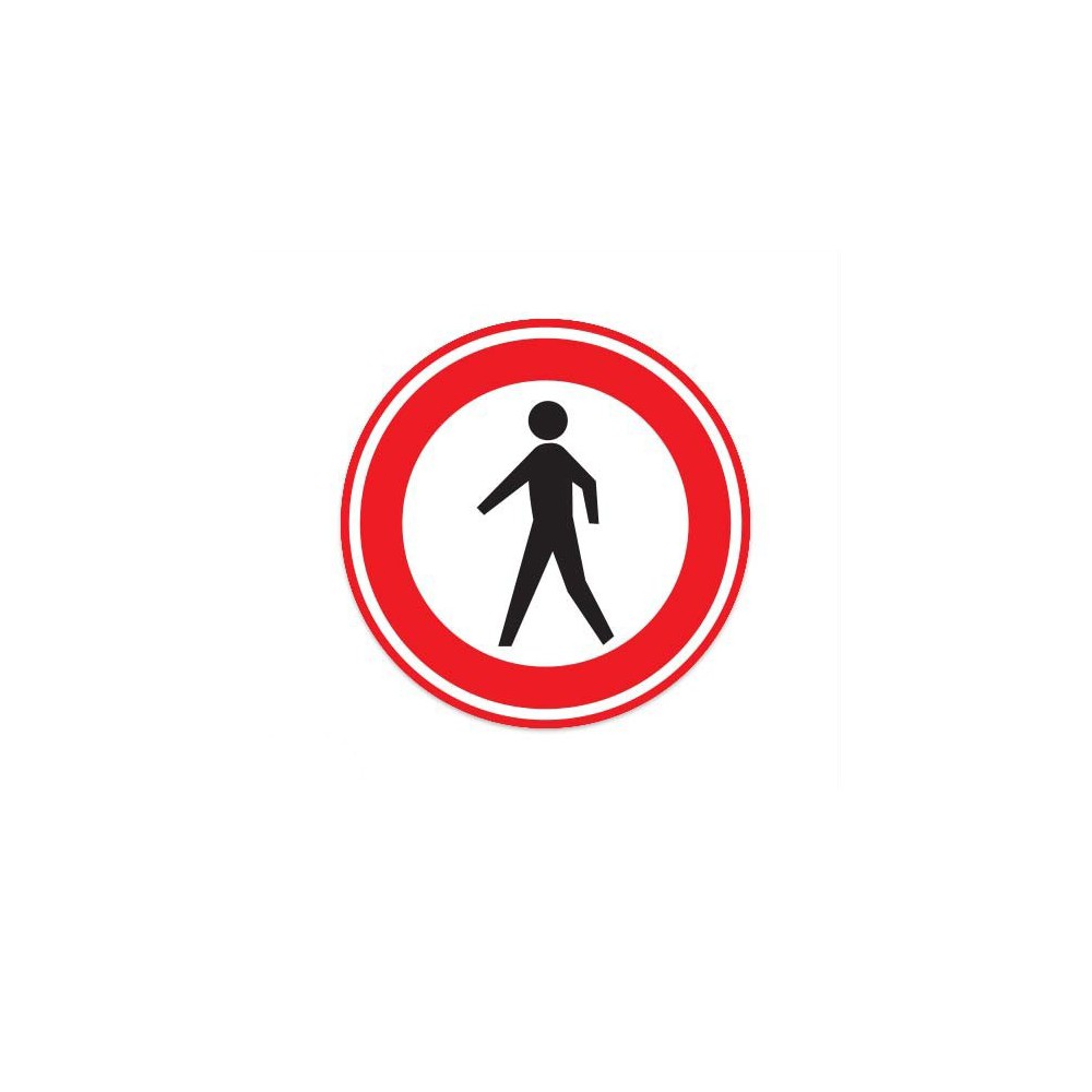 C16 Gesloten voor voetgangers verkeersbord sticker - 1