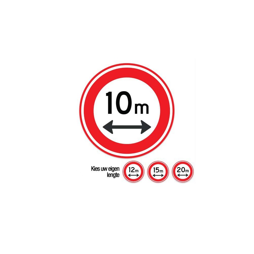 C17 Verkehrsschildaufkleber „Für Fahrzeuge über dieser Länge gesperrt“ – 1