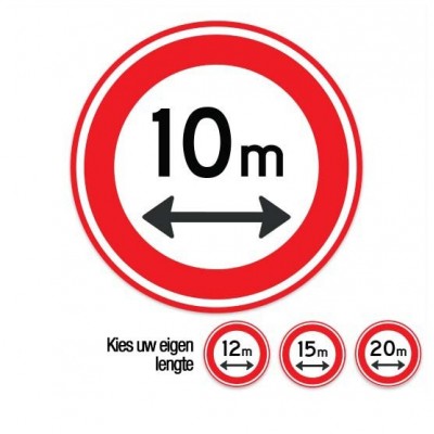 C17 Gesloten voor voertuigen boven deze lengte verkeersbord sticker - 1