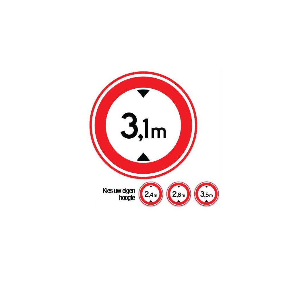C19 Verkehrsschildaufkleber „Für Fahrzeuge über dieser Höhe gesperrt“ – 1