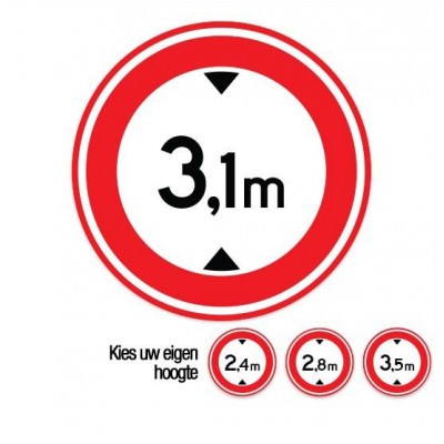 C19 Gesloten voor voertuigen boven deze hoogte verkeersbord sticker - 1