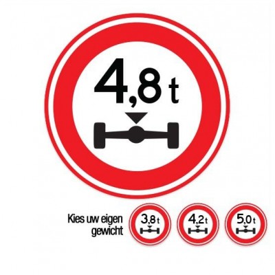 C20 Gesloten voor voertuigen boven dit totaal aslast verkeersbord sticker - 1