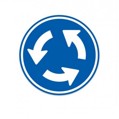 D01 Rotonde verkeersbord sticker - 1