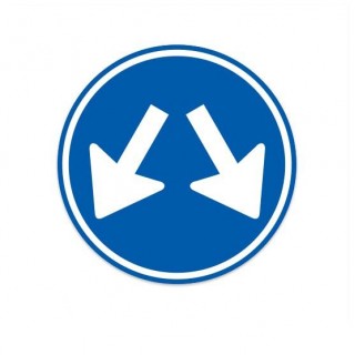D03 Verkehrszeichenaufkleber „An diesen Seiten vorbeifahren“ – 1