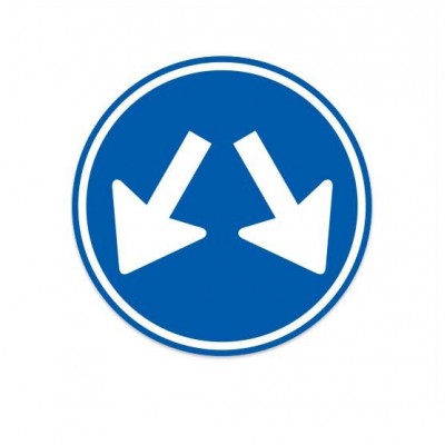 D03 Voorbij gaan aan deze zijdes verkeersbord sticker - 1