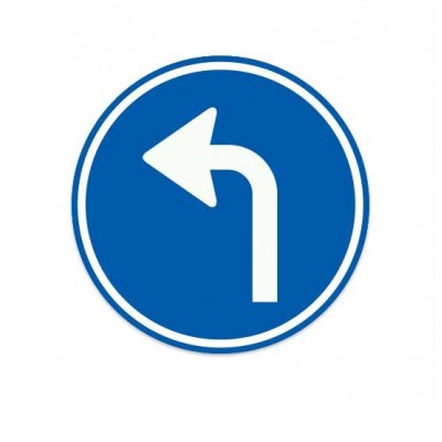 D05-L Gebod tot het volgen van de aangegeven rijrichting verkeersbord sticker - 1