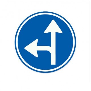 D06-L Hinweis zur Befolgung einer der angegebenen Fahrtrichtungen durch Verkehrszeichenaufkleber – 1