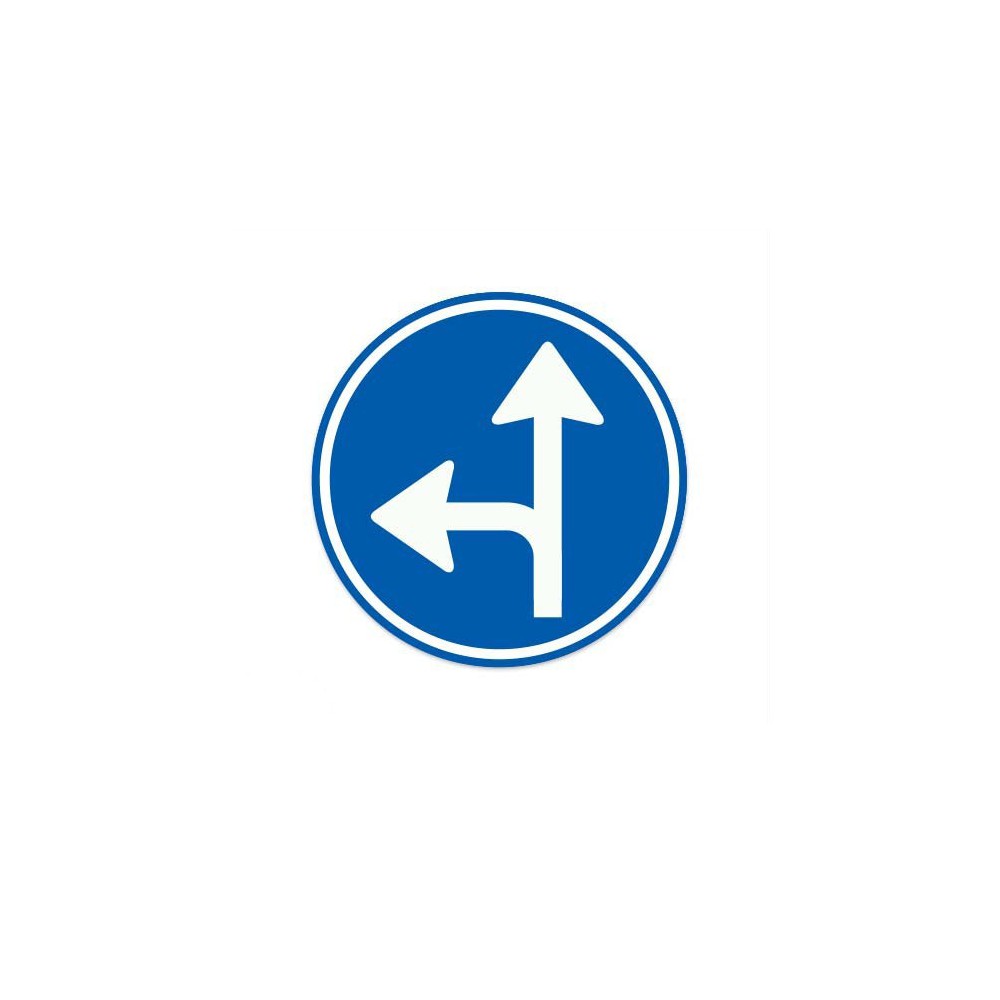 D06-L Gebod tot het volgen van een van de aangegeven rijrichtingen verkeersbord sticker - 1