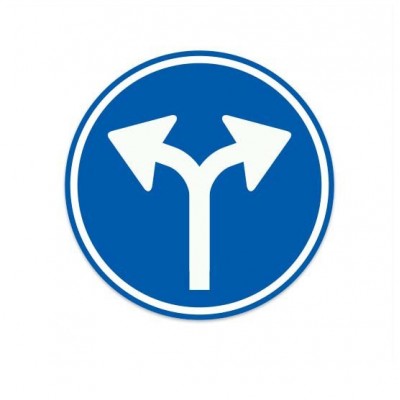 D07 Gebod tot het volgen van een van de aangegeven rijrichtingen verkeersbord sticker - 1