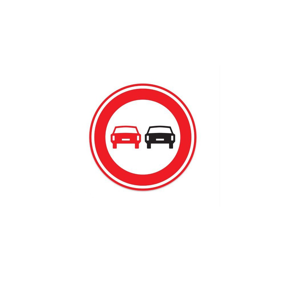 F01 Verbod voor motorvoertuigen om elkaar in te halen verkeersbord sticker - 1