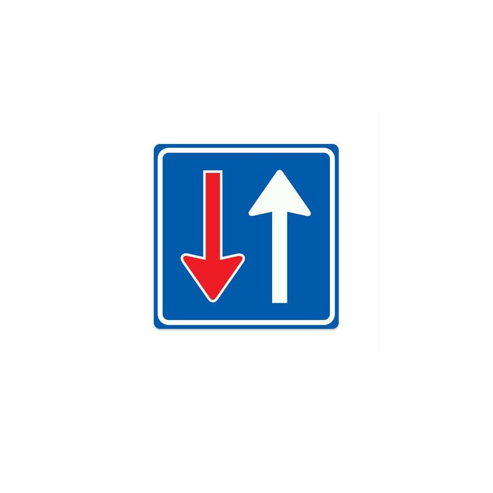 F06 Autofahrer aus der Gegenrichtung müssen dem Verkehr aus dieser Richtung Vorfahrt gewähren. Verkehrszeichenaufkleber – 1