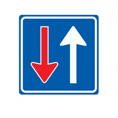 F06 Bestuurders uit tegengestelde richting moeten verkeer van deze richting voorlaten verkeersbord sticker - 1 F06 Bestuurders uit tegengestelde richting moeten verkeer van deze richting voorlaten verkeersbord sticker - 1