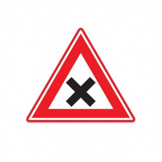J08 Warnschild-Aufkleber „Gefährliche Kreuzung“ – 1