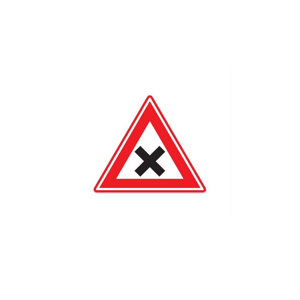 J08 Warnschild-Aufkleber „Gefährliche Kreuzung“ – 1