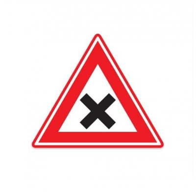 J08 Waarschuwing voor gevaarlijk kruispunt verkeersbord sticker - 1