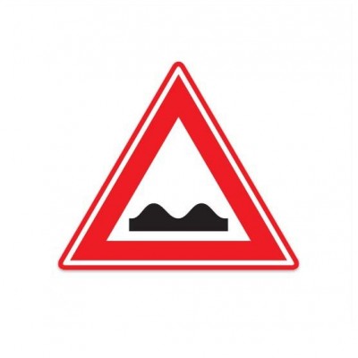 J01 Waarschuwing slecht wegdek verkeersbord sticker - 1