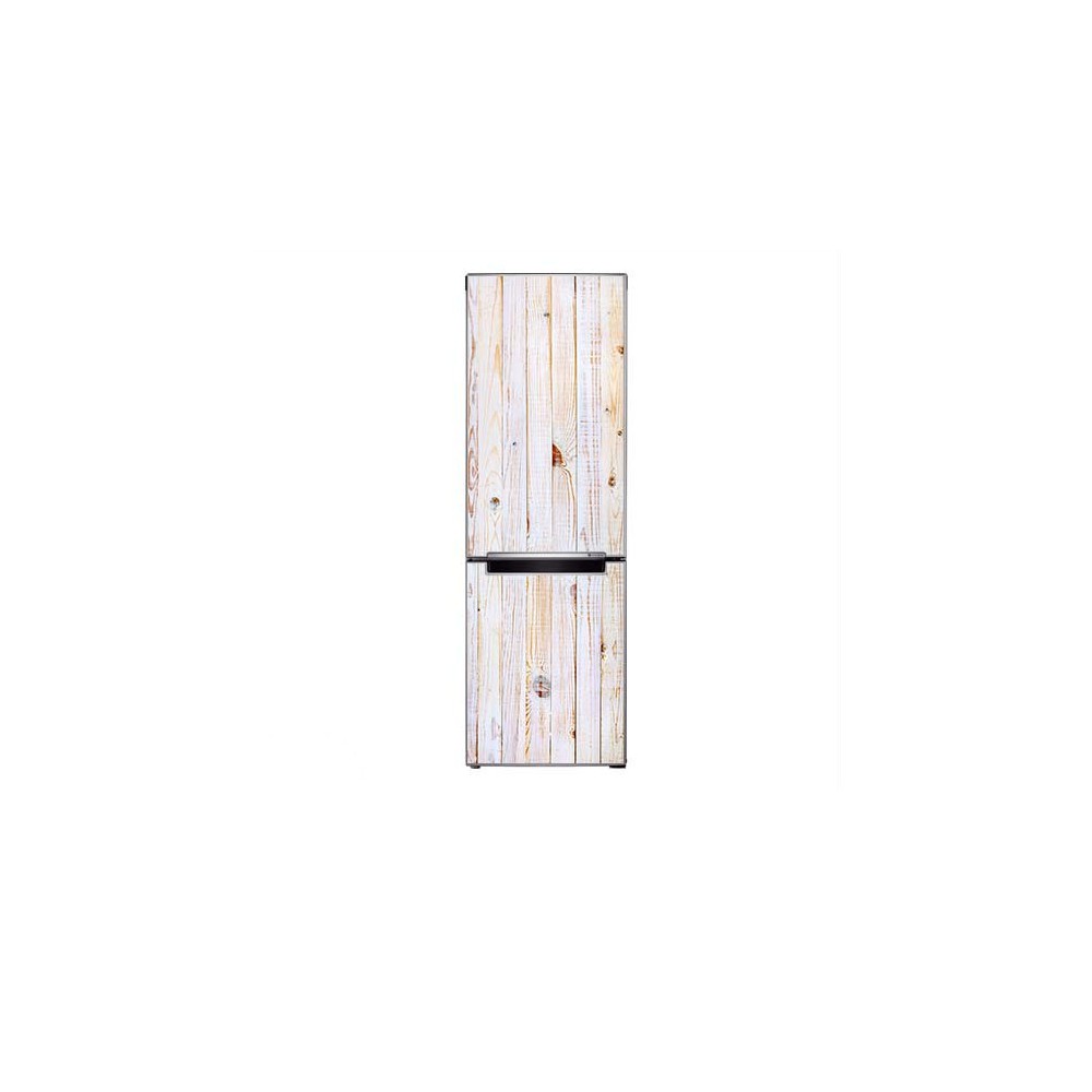 White Wash houten planken koel-vriescombinatie koelkast sticker - 1